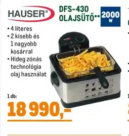 Metro Hauser DFS-430 olajsütő ajánlat