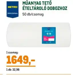Metro Műanyag tető ételtároló dobozhoz ajánlat