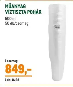 Metro Műanyag víztiszta pohár ajánlat