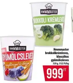 Coop Hmmmaster brokkolikrémleves, klasszikus gyümölcsleves ajánlat