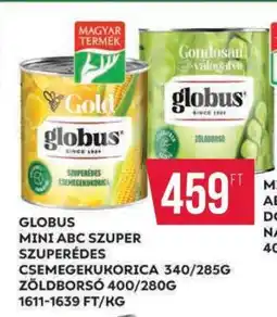 Coop Globus Mini ABC Szuper Szuperédes Csemegekukorica és Zöldborsó ajánlat