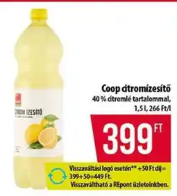 Coop Coop citromízestő ajánlat