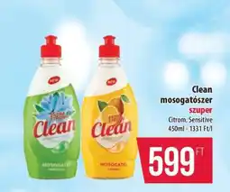 Coop Clean mosogatószer ajánlat