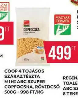 Coop COOP 4 Tojásos Száraztészta Mini ABC Szuper Copfocska ajánlat