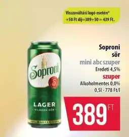 Coop Soproni sör ajánlat