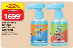 Auchan THE SMURFS ZENÉLŐ FOLYÉKONY SZAPPAN ajánlat