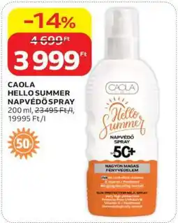 Auchan CAOLA HELLO SUMMER NAPVÉDŐ SPRAY ajánlat