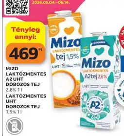 Auchan Mizo Laktózmentes A2 UHT Dobozos Tej ajánlat