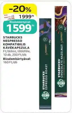 Auchan Starbucks Nespresso kompatibilis kávékapszula ajánlat