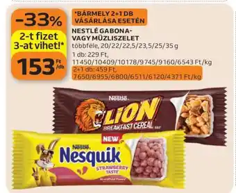 Auchan NESTLÉ Gabona- vagy Müzliszelet ajánlat