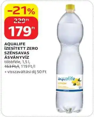 Auchan Aqualife Ízesített Zero Szénsavas Ásványvíz ajánlat