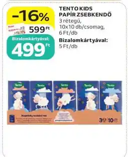 Auchan Tento Kids papír zsebkendő ajánlat