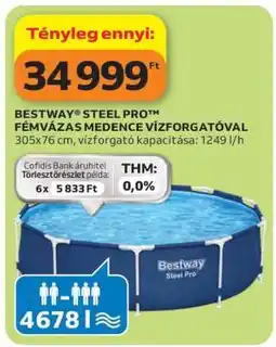 Auchan BESTWAY STEEL PRO FÉMVÁZAS MEDENCE VÍZFORGATÓVAL ajánlat
