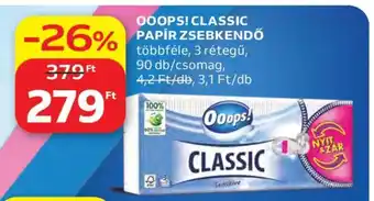 Auchan Ooops! Classic papír zsebkendő ajánlat