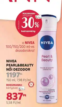 Rossmann Nivea Pearl&Beauty női dezodor ajánlat