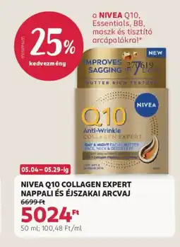 Rossmann Nivea Q10 Collagen Expert nappali és éjszakai arcvaj ajánlat