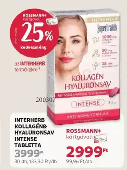 Rossmann Interherb kollagén & hyaluronsav intense tabletta ajánlat