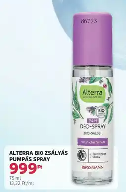 Rossmann Alterra bio zsályás pumpás spray ajánlat