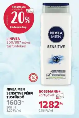 Rossmann Nivea Men Sensitive férfi tusfürdő ajánlat