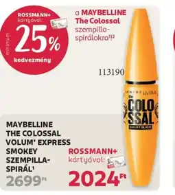 Rossmann Maybelline The Colossal Volum' Express szempillaspirál ajánlat