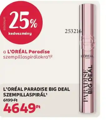 Rossmann L'Oréal Paradise Big Deal szempillaspirál ajánlat