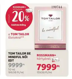 Rossmann Tom Tailor Be Mindful női edt ajánlat