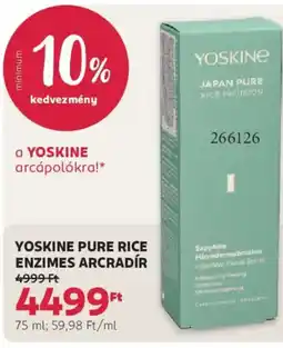 Rossmann Yoskine Pure Rice enzimes arcradír ajánlat