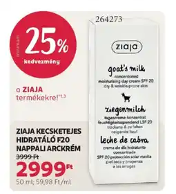 Rossmann Ziaja kecsketejes hidratáló nappali arckrém ajánlat