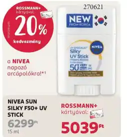 Rossmann Nivea Sun Silky F50+ uv Stick ajánlat