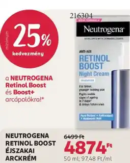 Rossmann Neutrogena Retinol Boost éjszakai arckrém ajánlat