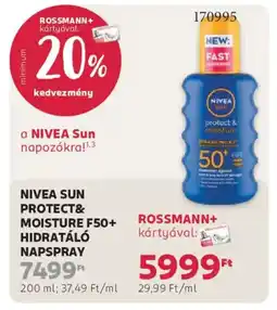 Rossmann Nivea Sun Protect&Moisture F50+ hidratáló napspray ajánlat