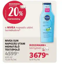 Rossmann Nivea Sun napozás utáni hidratáló testápoló ajánlat