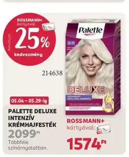 Rossmann Palette Deluxe intenzív krémhajfesték ajánlat