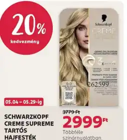 Rossmann Schwarzkopf Creme Supreme tartós hajfesték ajánlat
