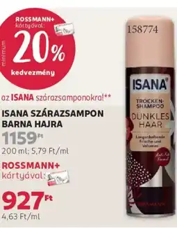 Rossmann Isana szárazsampon ajánlat