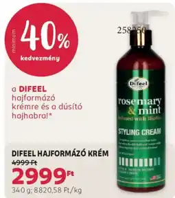Rossmann Difeel hajformázó krém ajánlat