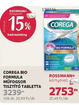 Rossmann Corega Bio Formula műfogsor tisztító tabletta ajánlat