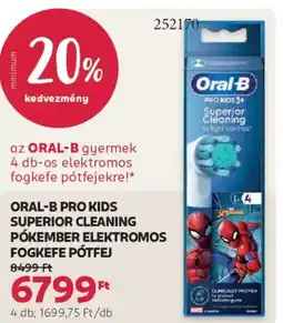Rossmann Oral-B Pro Kids Pókember elektromos fogkefe pótfej ajánlat