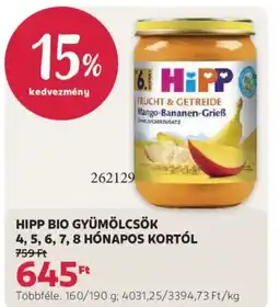 Rossmann Hipp bio gyümölcsök ajánlat