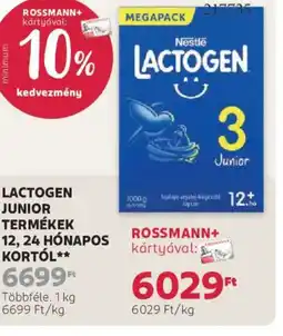 Rossmann Lactogen Junior termékek ajánlat