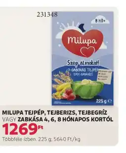 Rossmann Milupa tejpép, tejberizs, tejbegríz vagy zabkása ajánlat