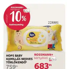 Rossmann Hops Baby kamillás nedves törlőkendő ajánlat