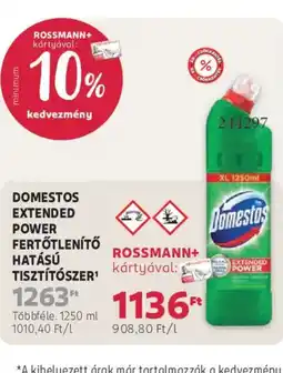 Rossmann Domestos Extended Power fertőtlenítő tisztítószer ajánlat