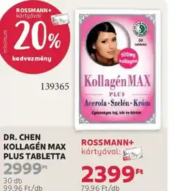 Rossmann Dr. Chen Kollagén Max Plus tabletta ajánlat