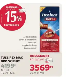 Rossmann Tussirex Max 8in1 szirup ajánlat