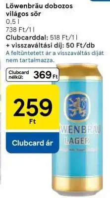 Tesco Löwenbräu dobozos világos sör ajánlat