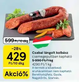 Tesco CSABAI Lángolt kolbász ajánlat