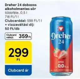 Tesco Dreher 24 dobozos alkoholmentes sör ajánlat