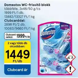 Tesco Domestos WC-frissítő blokk ajánlat