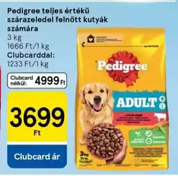 Tesco Pedigree teljes értékű szárazeledel felnőtt kutyák számára ajánlat